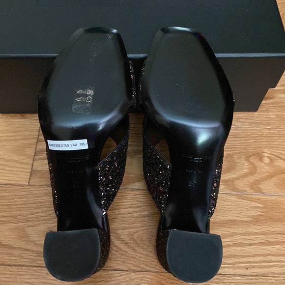 Saint Laurent black glitter sandals - Picture 5 of 7